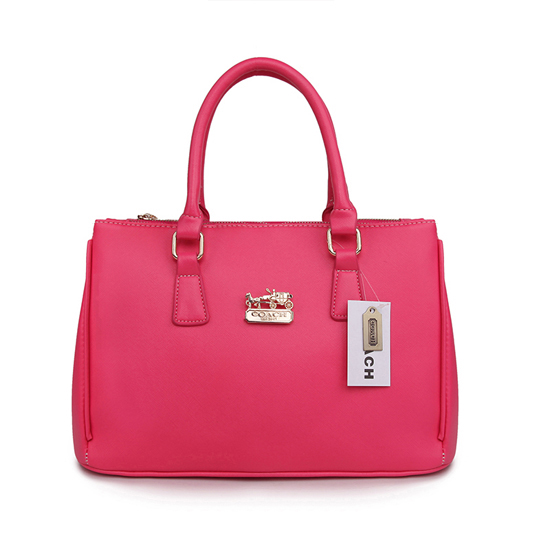 Coach In Saffiano Medium Fuchsia Satchels AWA Coach In Saffiano Medium Fuchsia Satchels AWA